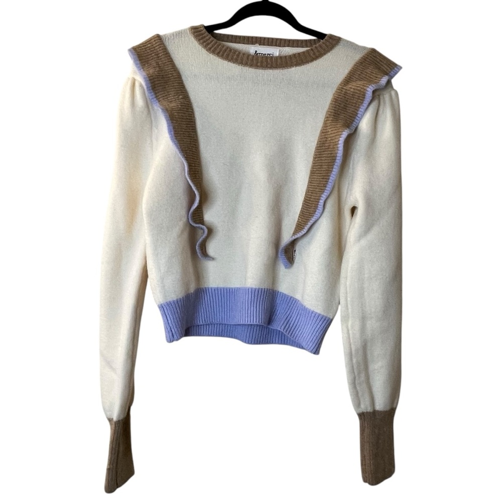 &Merci Ruffle Sweater Sz M